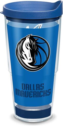 كوب Tervis مصنوع في الولايات المتحدة الأمريكية بجدار مزدوج NBA Dallas Mavericks معزول يحافظ على المشروبات باردة وساخنة، 16oz، أصلي in Kuwait