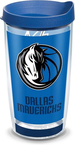 كوب Tervis مصنوع في الولايات المتحدة الأمريكية بجدار مزدوج NBA Dallas Mavericks معزول يحافظ على المشروبات باردة وساخنة، 16oz، أصلي in Kuwait