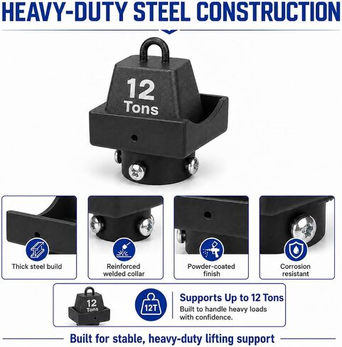 BIAIOV 2-in-1 Bottle Jack Adapter, 12-Ton Steel Saddle for 4x4 Wood Beams & Axle Tubes, with 3 Shims, Fits 0.9-2" Jack Platforms for RV Truck in Kuwait