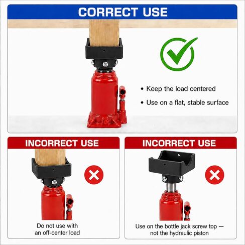 BIAIOV 2-in-1 Bottle Jack Adapter, 12-Ton Steel Saddle for 4x4 Wood Beams & Axle Tubes, with 3 Shims, Fits 0.9-2" Jack Platforms for RV Truck in Kuwait