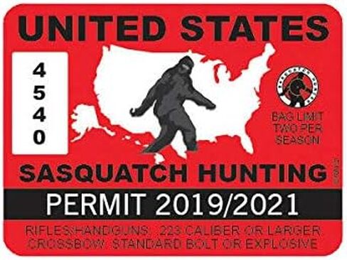 EW Designs United States Sasquatch Hunting Permit Sticker Decal Vinyl Bigfoot 13igfo0T Bumper Sticker Vinyl Sticker Car Truck Decal 5" in Kuwait