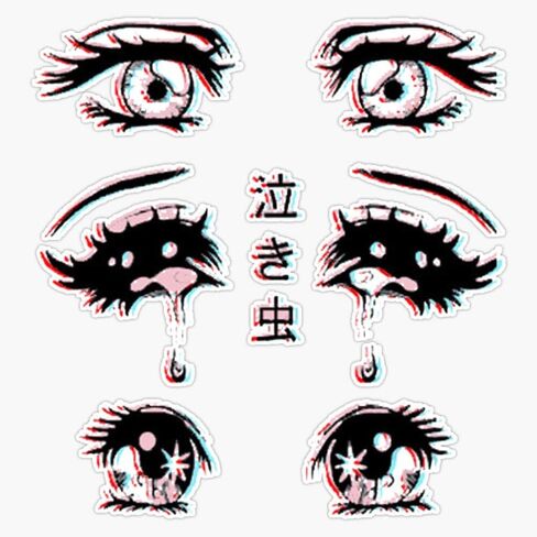 Anime Eyes Sticker Vinyl Waterproof Sticker Decal Car Laptop Wall Window Bumper Sticker 5" in Kuwait