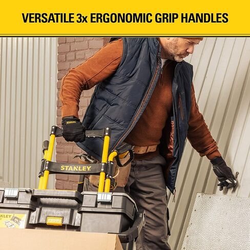 Stanley Heavy-Duty Folding Hand Truck & Dolly, 400 lbs. (181 kgs.) Capacity, Professional Grade, Compact, Lightweight & Slim Design, Easy Storage, Steel Frame, Ergonomic 3 Handle Design (SXWT-FT591) in Kuwait