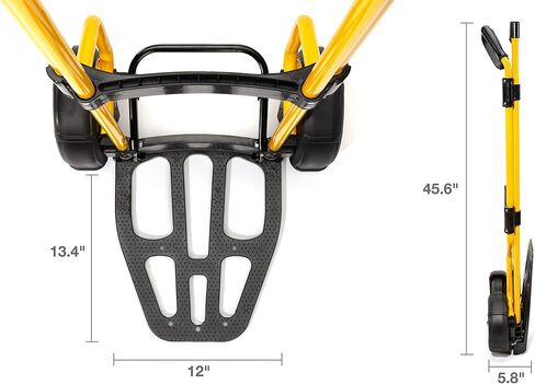 Stanley Heavy-Duty Folding Hand Truck & Dolly, 400 lbs. (181 kgs.) Capacity, Professional Grade, Compact, Lightweight & Slim Design, Easy Storage, Steel Frame, Ergonomic 3 Handle Design (SXWT-FT591) in Kuwait