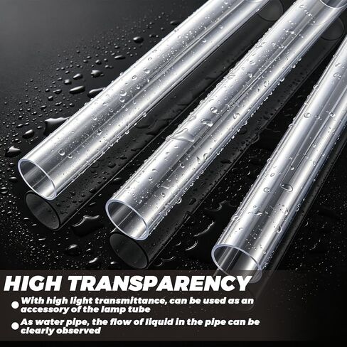 LANIAKEA 6PCS Clear Polycarbonate Tube, 1.5" (40mm) Diameter Round DIY Plastic Tubing, 13"(330mm) Length Rigid Storage Tube,5/64" (2mm) Wall in Saudi Arabia