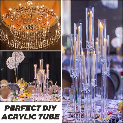 LANIAKEA 6PCS Clear Polycarbonate Tube, 1.5" (40mm) Diameter Round DIY Plastic Tubing, 13"(330mm) Length Rigid Storage Tube,5/64" (2mm) Wall in Saudi Arabia