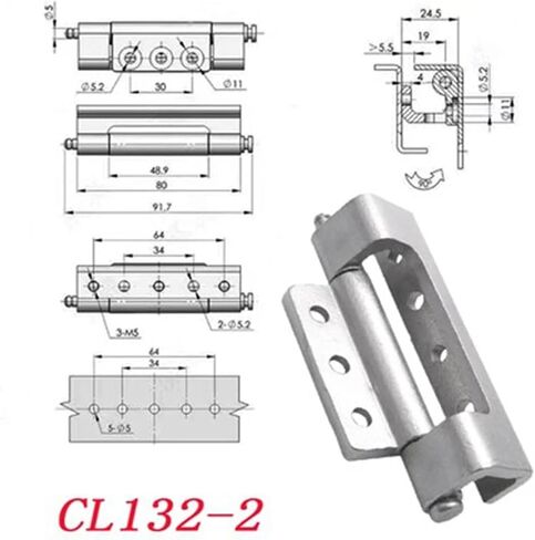 مفصلة من الفولاذ المقاوم للصدأ CL132-2 باب لتوزيع الطاقة الكهربائية 1 قطعة in Kuwait