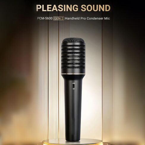 Handheld Condenser Microphone with Cardioid Pickup 2-Sensitivity Settings Includes Clip and XLR Cable for Professional Recording Live Streaming Karaoke Stage Performances in Kuwait