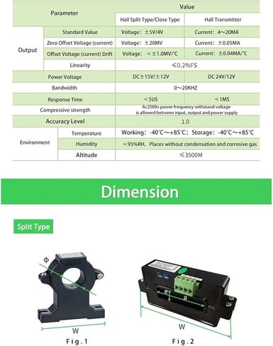 Hall Sensor Split Core Current for DC AHKC-EKAA Output Analog Signal Ct Transformer in Kuwait