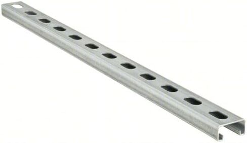 3 Foot Long 304 Stainless Steel Slotted Strut Channel, 1-5/8" x 13/16", Polished Finish - Single Channel Strut with 9/16" x 1-1/8" Slots in Kuwait