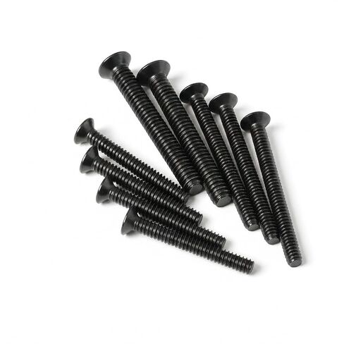 M4 × 10 مم (50 حزمة) براغي ذات غطاء مقبس برأس مسطح، مسامير ألين غاطسة، أكسيد أسود 304 من الفولاذ المقاوم للصدأ 18-8، خيط الآلة بالكامل in Kuwait