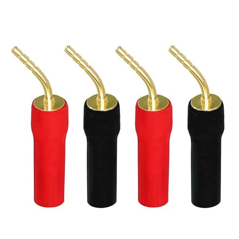 Flex Pin Banana Plugs for Speaker Terminals PVC Soft Shell 24K Gold Plated Pin Plug Type Speaker Connector(Right Angle) in Kuwait