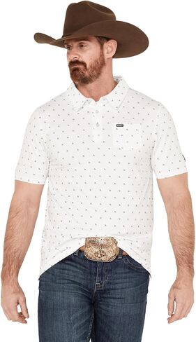 White & Navy Graphic Polo by Hooey in Kuwait