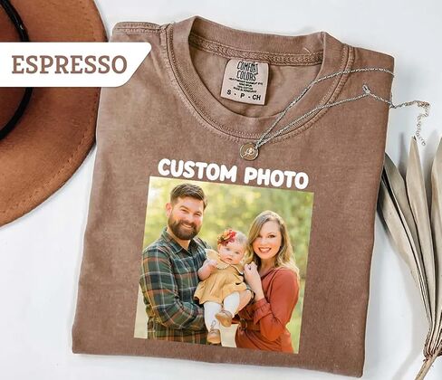 Comfort Color Custom Photo T Shirt, Create Your Own Shirt with Picture & Text, Personalized 100% Cotton Tee, Custom Shirts Design Your Own, Youth XS-XL & Adult S-3XL in Kuwait