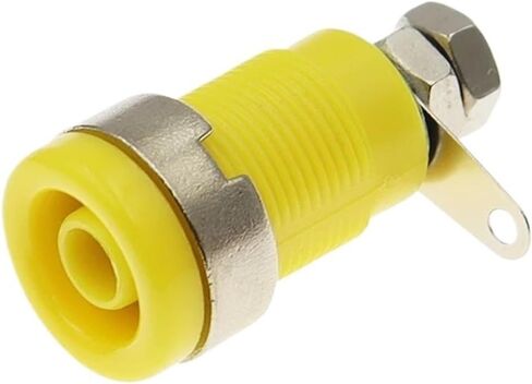 32A Insulation Safety 4MM Banana Plug Socket Jack Panel Mount Terminal Connector Multimeter Socket Banana Head Female(Yellow,5PCS) in Kuwait