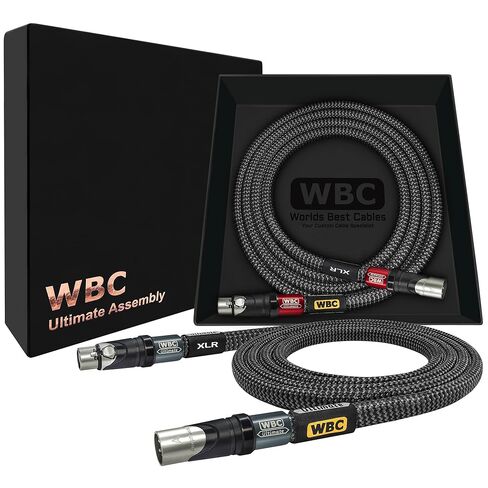 WORLDS BEST CABLES 10 Foot Ultimate – 18 AWG - Ultra-Pure OFC –Ultra-Low-Capacitance (8.5pF/ft)- Premium Audiophile XLR Cable Pair with Silver-Plated Custom Amphenol XLR Plugs & Carbon Tweed Jacket in Kuwait
