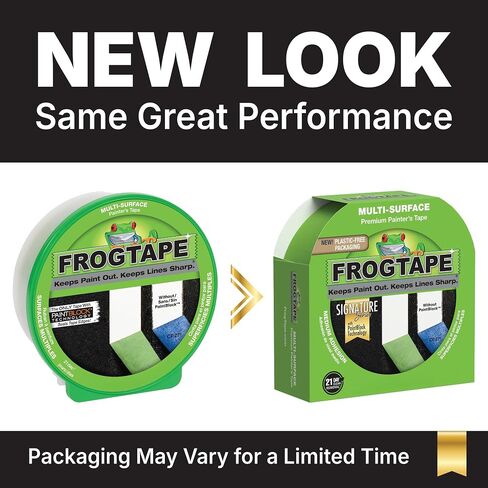 شريط رسام متعدد الأسطح من FrogTape مع كتلة طلاء، بعرض 1.5 بوصة (1.41 بوصة × 60 ياردة)، التصاق متوسط ​​سريع الالتصاق، شريط رسام أخضر ممتاز يزيل التنظيف، 1 لفة (عبوة من 2) in Kuwait