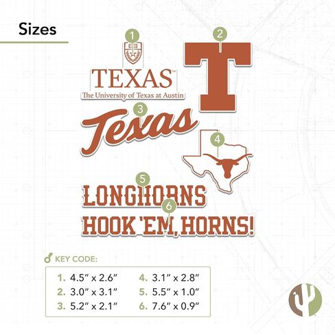 ملصق جامعة تكساس لصبار الصحراء Longhorns UT Austinr شارات الفينيل زجاجة مياه للكمبيوتر المحمول ورقة قصاصات السيارة T2 (النوع 2-4) in Kuwait