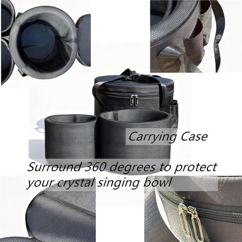 12 Inch Carrying Case for Crystal Singing Bowl 8-12 Inch Set,Black Color Canvas Handle Bag in Kuwait