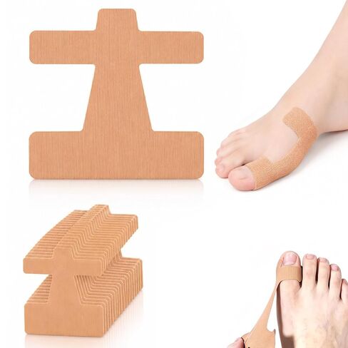40 Pcs Pre-Cut Bunion Corrector Kinesiology Tape, Elastic Breathable Latex-Free Kinesiology Tape, Self-Adhesive Hallux Valgus Toe Strips, Skin-Friendly Foot Care Support Strips (Skin) in Kuwait