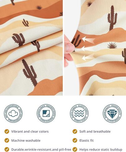Scrub Caps Women Ponytail – Desert Cactus Double-Sided Printed Surgical Hat with Buttons and Sweatband, Soft Nurse Cap for Long Hair, Helps Reduce Static Buildup in Kuwait