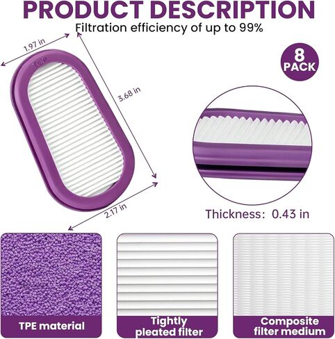 8 Pack P100 Respirator Filters SPR321 Replacement Compatible with Elipse Miller Half Respirator Filter for SPR451 S/M, SPR457 M/L, SPR449 S/M, SPR456 M/L Half Mask Respirators in Kuwait