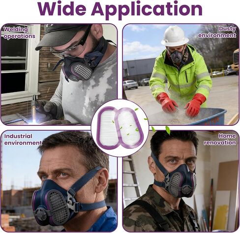 8 Pack P100 Respirator Filters SPR321 Replacement Compatible with Elipse Miller Half Respirator Filter for SPR451 S/M, SPR457 M/L, SPR449 S/M, SPR456 M/L Half Mask Respirators in Kuwait