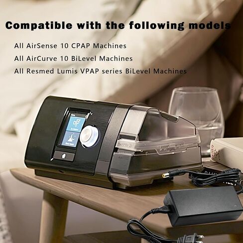 محول تيار متردد 90 وات لجهاز Resmed Airsense 10 S10 AirCurve 10 Series CPAP وBiPAP Lumis VPAP BiLevel Machine، 90W S10 370001 37344 37028 شاحن سلك الطاقة in Kuwait