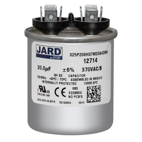 Mars Jard Motor Run Capacitor 20 MFD Single Section 370 Volt Round 12714 in Kuwait