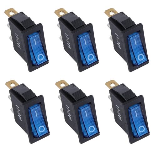 DWMD 6Pcs 12V 20A Red Light Illuminated ON-Off Rocker Switch 3 Pins 2 Position SPST Toggle Switch for Car Boat Marine RV Truck DC Power Control in Kuwait