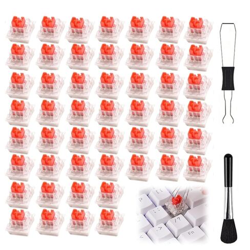 50Pcs Keyboard Clicker,Mechanical Keyboard Switches,3 Pin Clicky Switches with Brush and Key Puller,Clickers for 3D Prints,Dustproof,Keyboard Keys for Mechanical Gaming Keyboards,Typing Red switches in Kuwait