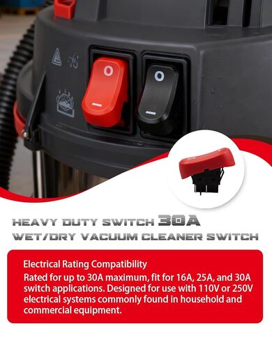 2-Pack 30A 4-Pin Heavy Duty Rocker Switch, Waterproof 110V/250V On/Off Switch for Wet/Dry Vacuum Cleaners, Two Gear 4Pins Toggle Switch in Kuwait