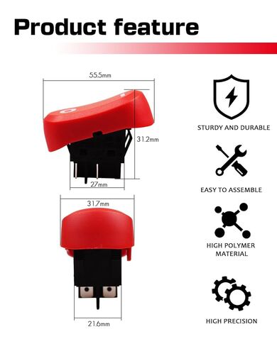 2-Pack 30A 4-Pin Heavy Duty Rocker Switch, Waterproof 110V/250V On/Off Switch for Wet/Dry Vacuum Cleaners, Two Gear 4Pins Toggle Switch in Kuwait