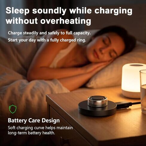 Underhub متوافق مع شاحن Oura Ring Gen 3 (الحجم 11)، قاعدة شحن سريعة مع مؤشر، قاعدة غير قابلة للانزلاق، شاحن للحلقة الذكية يتضمن كابل USB-C مقاس 59 بوصة in Kuwait
