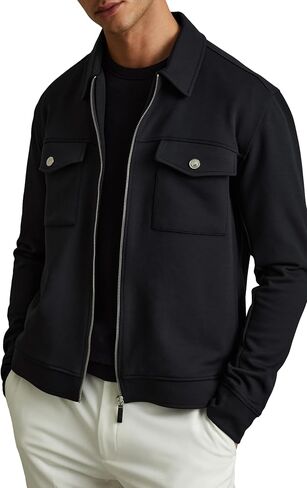 REISS Mens' MEDINA LS Interlock Zip Through Overshirt in Saudi Arabia