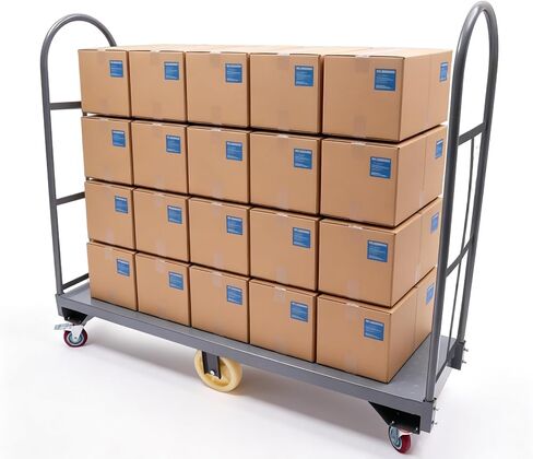 U Boat Cart 2000 lbs Heavy Duty Platform Truck, 64.6" Lx15.7 W Steel Utility Dolly with Removable Side Fences & 6 Wheels for Warehouse Storage Room in Kuwait