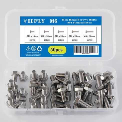 براغي براغي بغطاء مقبس رأس M6-1.0 - طقم طول 40/45/50/55/60 مم، سبائك فولاذية بدرجة 10.9، محرك ألين، لمسة نهائية من أكسيد أسود، خيط كامل، مجموعة مكونة من 50 قطعة in Kuwait