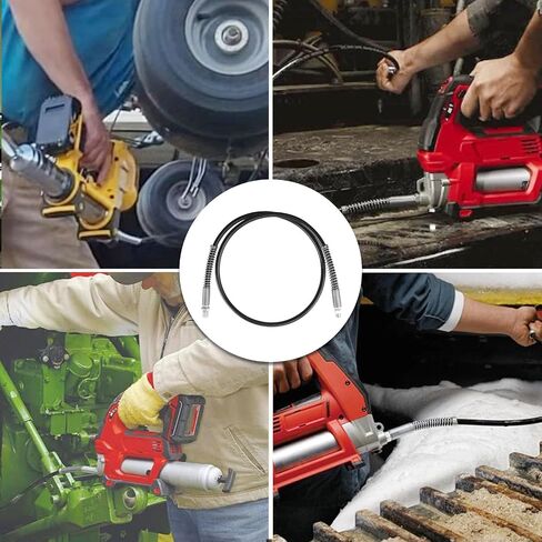 خرطوم مسدس الشحوم DCGG5703-42 لربيع Dewat المزدوج، خراطيم مرنة 20 فولت بحد أقصى مسدس شحوم لاسلكي، امتداد خرطوم مرن لمسدس الشحوم 42 بوصة، خيط NPT 1/8 بوصة ووصلة 7/16-28. 10000 رطل لكل بوصة مربعة، راتينج وفولاذ in Kuwait