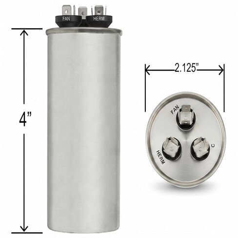 4JR0545 - Aftermarket Replacement for Diversitech Round Dual Run Capacitor | 45 + 5 uf MFD 370/440 Volt. Round Dual Run in Kuwait