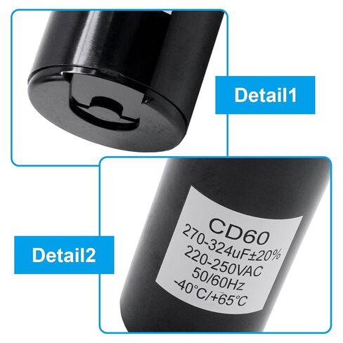 MDEOOSKY 2 PCS 270-324uF ±20% Start Capacitor, 220-250VAC 50/60Hz for Motor Applications, Replacement for Dayton 6FLW3, Replacement for Appli Parts CAP-270-250 in Kuwait