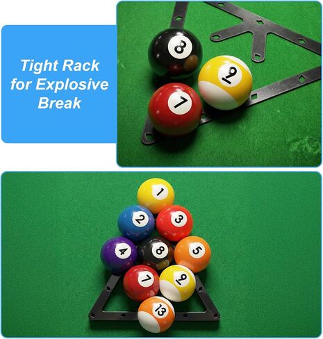 6 Pack Pool Rack Set, Black PET Magic Rack 8 9 10 Pool Ball Billiard Triangle Racks Holder for 8-Ball, 9-Ball & 10-Ball Games (Ball-Rack Sheet) in Kuwait