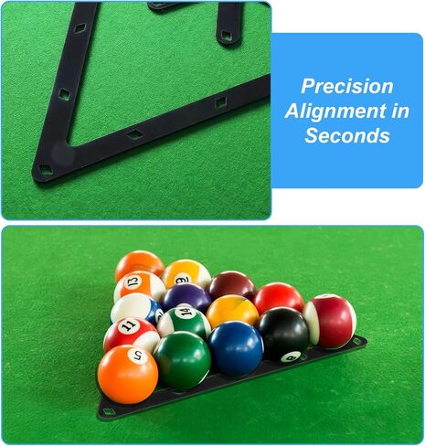 6 Pack Pool Rack Set, Black PET Magic Rack 8 9 10 Pool Ball Billiard Triangle Racks Holder for 8-Ball, 9-Ball & 10-Ball Games (Ball-Rack Sheet) in Kuwait