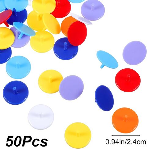 Bremorou Golf Ball Markers 50 Pack, Plastic Bulk Position Markers for Putting Green, 0.94 Inch Flat Round Multicolor Golf Ball Marker Set, Golfs Accessories Gifts for Men Women Golfers in Kuwait