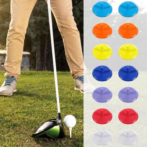 Bremorou Golf Ball Markers 50 Pack, Plastic Bulk Position Markers for Putting Green, 0.94 Inch Flat Round Multicolor Golf Ball Marker Set, Golfs Accessories Gifts for Men Women Golfers in Kuwait