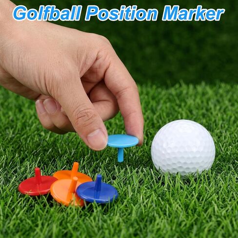 Bremorou Golf Ball Markers 50 Pack, Plastic Bulk Position Markers for Putting Green, 0.94 Inch Flat Round Multicolor Golf Ball Marker Set, Golfs Accessories Gifts for Men Women Golfers in Kuwait