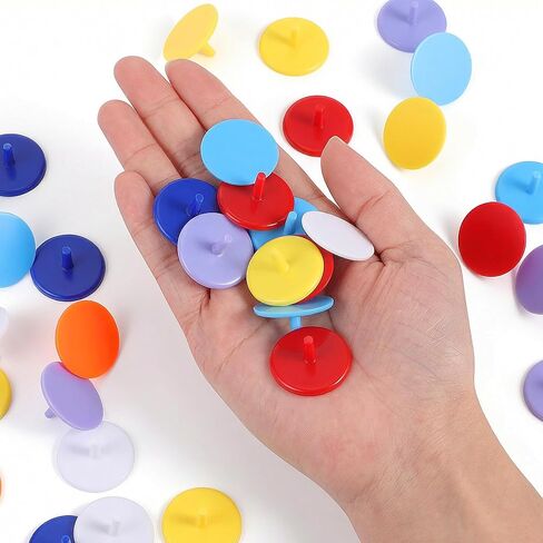 Bremorou Golf Ball Markers 50 Pack, Plastic Bulk Position Markers for Putting Green, 0.94 Inch Flat Round Multicolor Golf Ball Marker Set, Golfs Accessories Gifts for Men Women Golfers in Kuwait