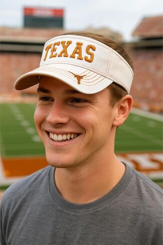 47 Officially Licensed Texas University Visor Hat Adjustable Orange/White Team Logo Solid Embroidered Cap in Saudi Arabia