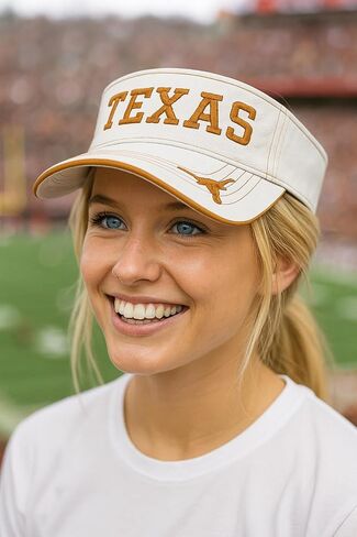 47 Officially Licensed Texas University Visor Hat Adjustable Orange/White Team Logo Solid Embroidered Cap in Saudi Arabia
