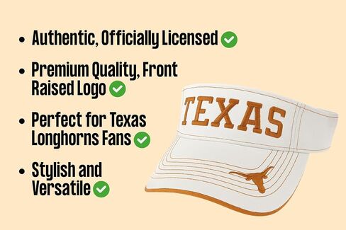 47 Officially Licensed Texas University Visor Hat Adjustable Orange/White Team Logo Solid Embroidered Cap in Saudi Arabia
