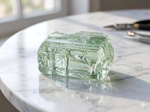 6 Ct Natural Nigerian Light Green Tourmaline Rough Crystal (16x9x4 MM) | Luminous Raw Gemstone for Faceting, Cut Loose Gemstones, Lapidary Art & Artisan Jewelry in Kuwait